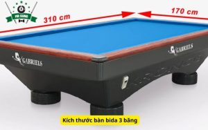 Kích thước bàn bida 3 băng