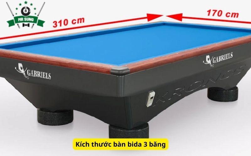 Kích thước bàn bida 3 băng