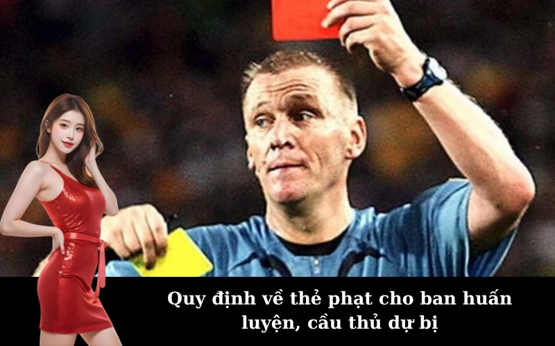 Quy định về thẻ phạt cho ban huấn luyện, cầu thủ dự bị