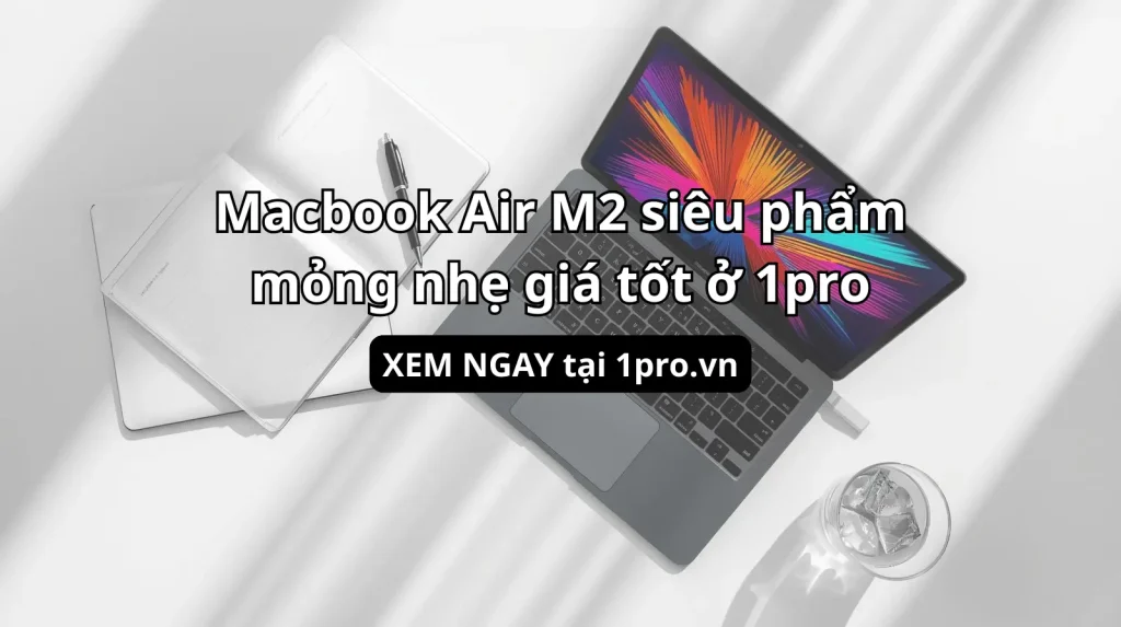 Hình ảnh macbook air m2 trên bàn làm việc hiện đại
